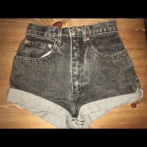 Self-made high waisted denim shorts